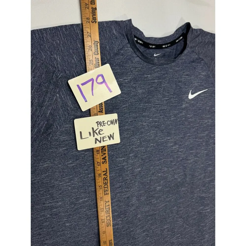 Nike Swim Gray Short Sleeve Shirt Size 2XL Upf 40